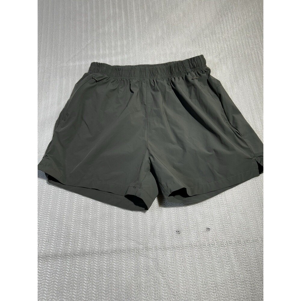 Fashion Men's Gray Athletic Shorts S Polyamide Elastane Drawstring Zip Pocket